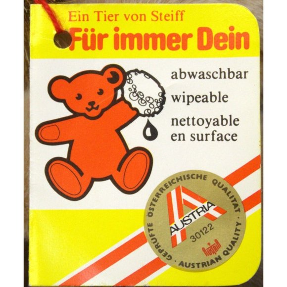 VTG NWT Steiff Leo Tan Brown Lion Plush Austria 5" Wipeable 1460/13 - Picture 4 of 16
